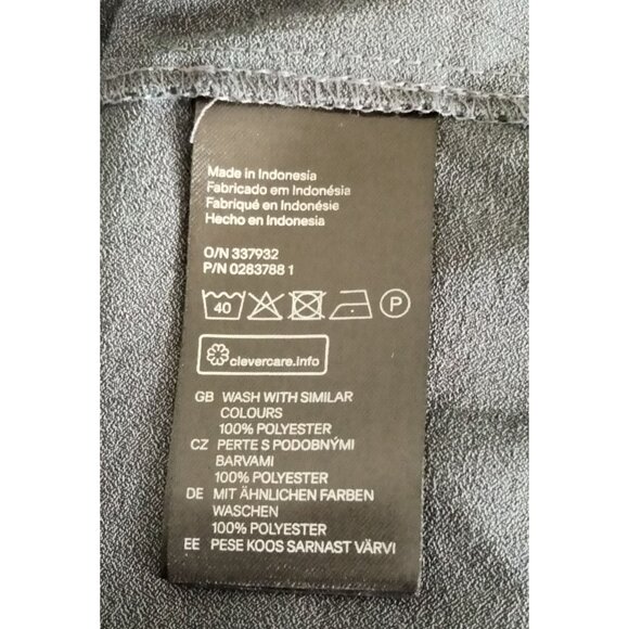 H&M Sleeveless Gray Cascading Ruffle Front Keyhole Front Detail Blouse Size 6 - Picture 8 of 8